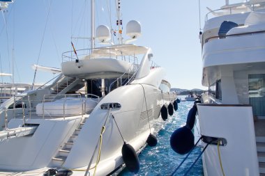 Calvia Puerto Portals Nous luxury yachts in Majorca clipart