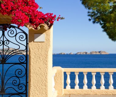 Mediterranean fence in Cala Fornells Mallorca clipart