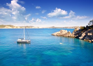 Cala Fornells Majorca in Mediterranean Mallorca Island clipart