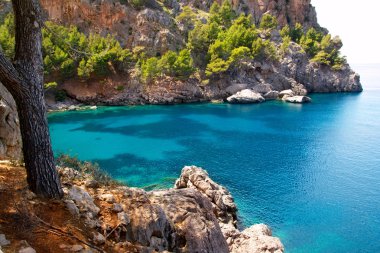 Escorca Sa Calobra beach in Mallorca balearic island clipart