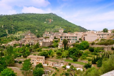 Majorca Valldemossa village in Tramontana mountains clipart