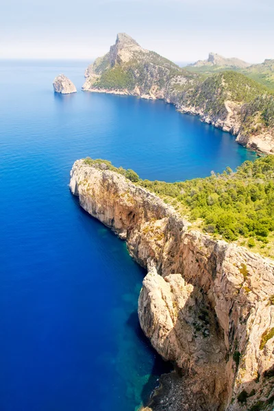 Cabo de Formentor a Pollensa vista aérea al mar en Mallorca —  Fotos de Stock