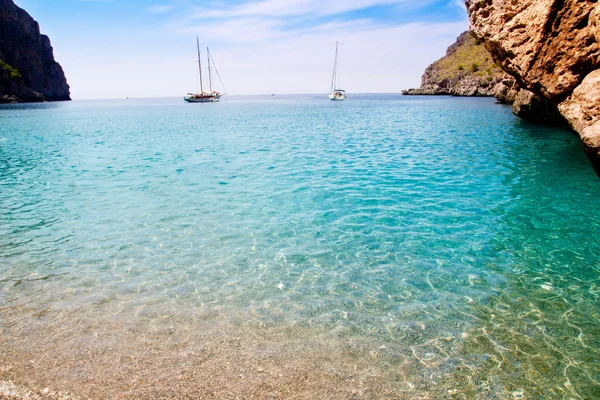 Praia de Escorca Sa Calobra nas ilhas baleares de Maiorca — Fotografia de Stock