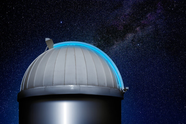 Astronomical observatory dome night sky