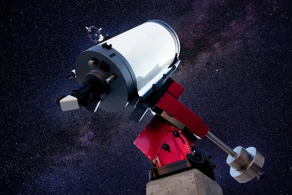 Observatório astronômico estrelas telescópio noite — Fotografia de Stock