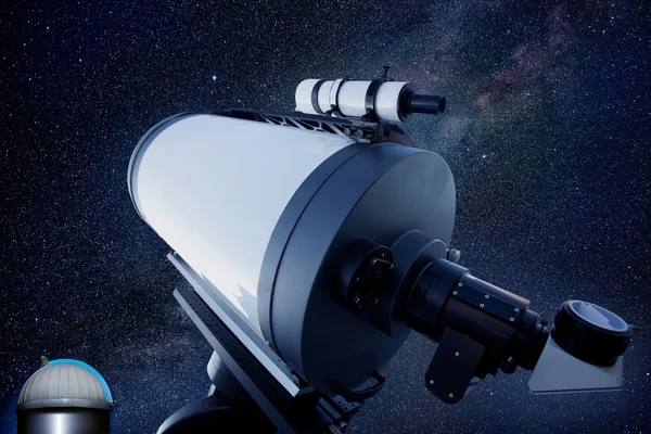 Osservatorio astronomico telescopio stelle notte — Foto Stock