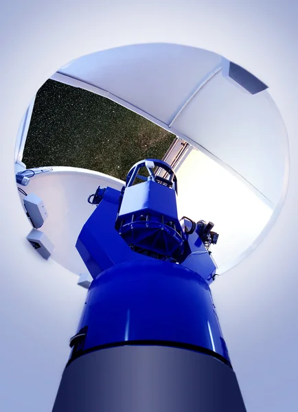 Telescópio observatório astronômico noite interior — Fotografia de Stock