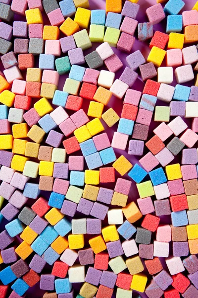 Colorful square foam cubes texture — Zdjęcie stockowe