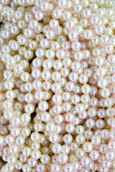 Pérola bolas colar padrão textura — Fotografia de Stock