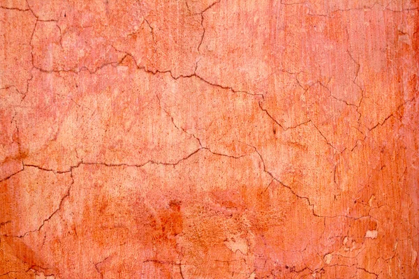 Grunge 墙破裂了橙色的纹理 — 图库照片