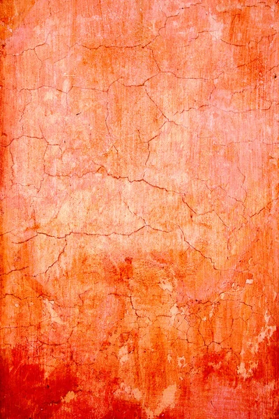 Grunge 墙破裂了橙色的纹理 — 图库照片