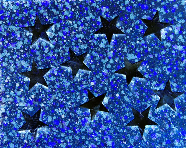 Noel yıldızlar arka plan siyah — Stok fotoğraf