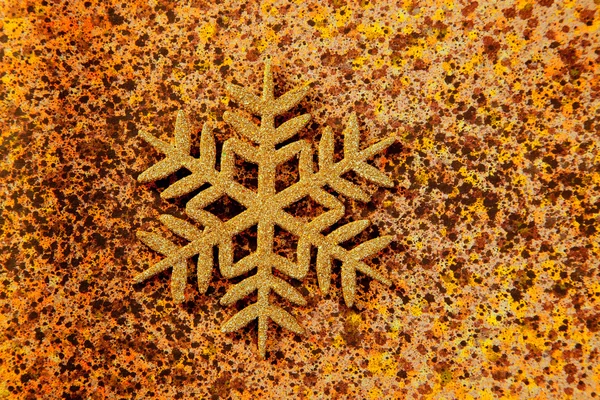 Christmas snowflake golden symbol — Stock Photo, Image