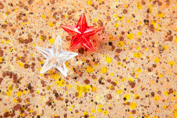 Christmas prism stars on recycled pape — Stock Photo, Image
