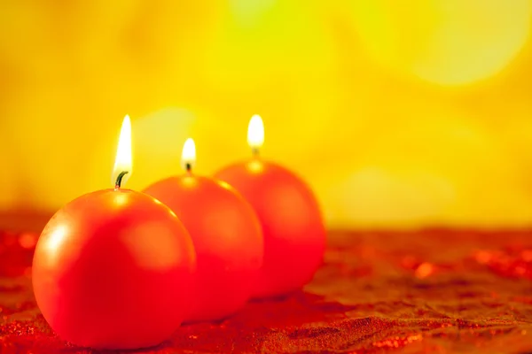 Christmas red candles round shape — Stock Photo, Image