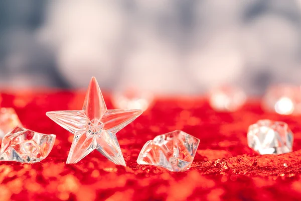 Kryształ Boże Narodzenie gwiazda na kostki lodu — Zdjęcie stockowe