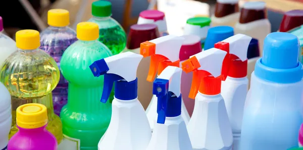 Chemical products for cleaning chores — Stock Photo, Image