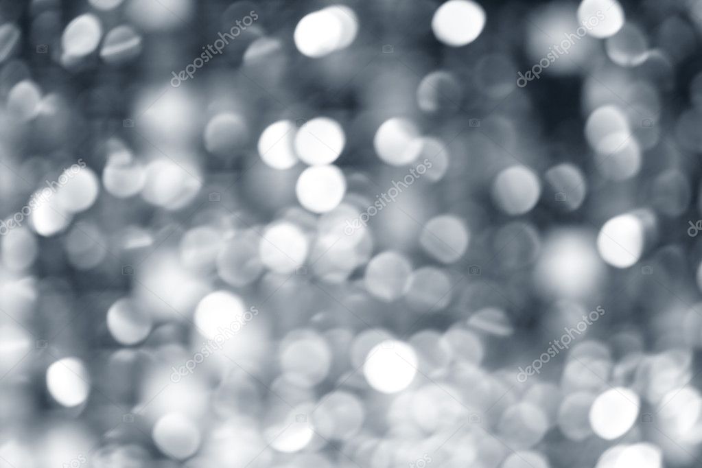 Abstract defocused blur silver christmas lights