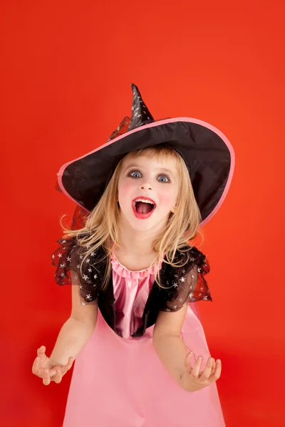 Dívka dítě Halloween kostým Orange — Stock fotografie