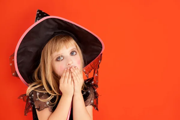 Halloween disfraz de niña en naranja —  Fotos de Stock