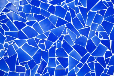 Blue trencadis broken tiles mosaic clipart