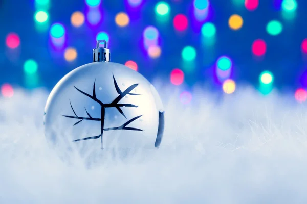 Kerstmis babule in zilver met boom en verlichting — Stockfoto