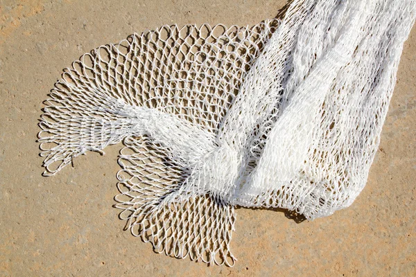 Рыбалка новая белая сетка текстуры крупным планом — стоковое фото