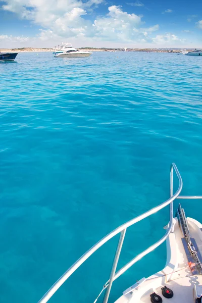 Boat bow in Illetes Formentera Ibiza island — Stock Photo, Image