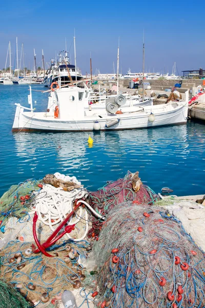 Fisherboats z sieci sznury haczykowe boi walki — Zdjęcie stockowe