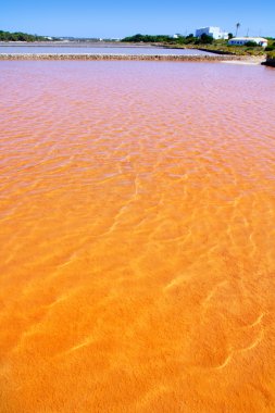 Formentera ses salines saltworks kırmızı su