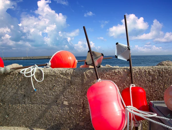 渔船 fisherboat 浮标钓具福门特拉岛 — 图库照片