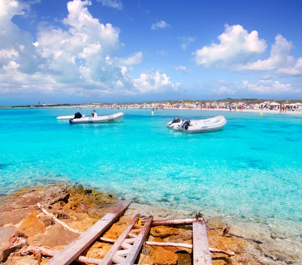 Illetes beach in Formentera island in summer — Stock Photo, Image