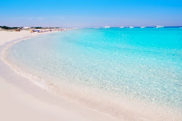 Illete Formentera Spiaggia orientale tropicale turchese — Foto Stock