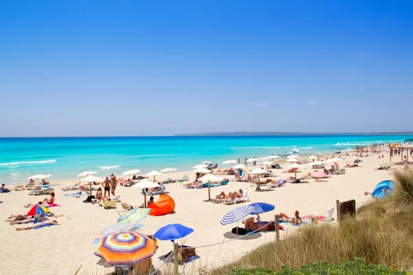 Formentera migjorn Playa de Els Arenals en verano —  Fotos de Stock