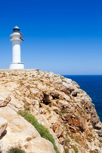 Leuchtturm am Kap Barbaria auf der Insel Formentera — Stockfoto