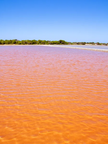 Formentera ses salines Salinen rotes Wasser — Stockfoto