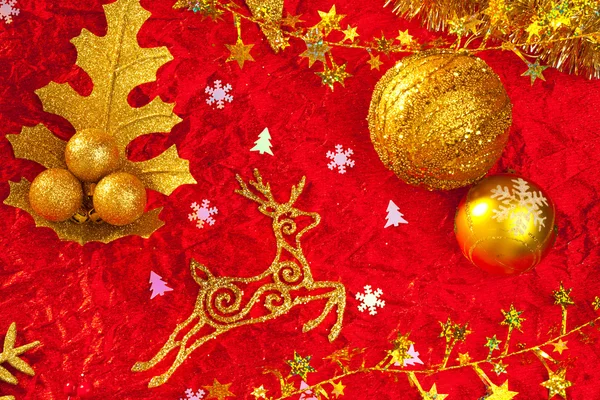 Julkort bakgrund guld och röd — Stockfoto