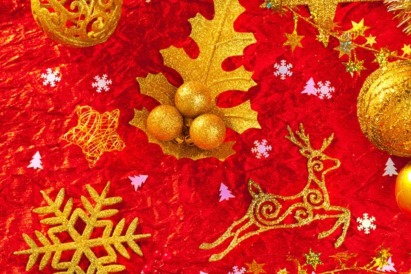 Christmas card background golden and red — Stock Photo, Image