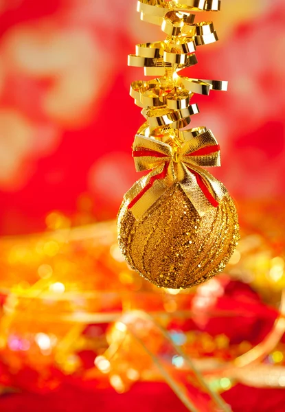 Jul tinsel guld glitter småsak loop — Stockfoto
