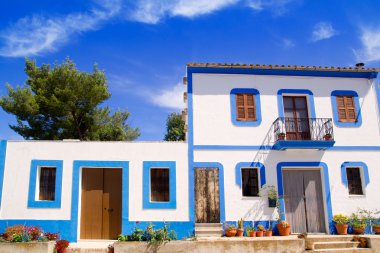Ibiza white house in Sant Miquel del Balansat clipart