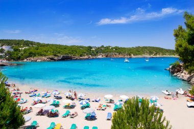 Ibiza Portinatx turquoise beach paradise island clipart