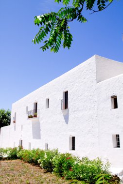 Ibiza white church in Sant Carles Peralta clipart