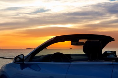 Ibiza cala Conta Conmte sunset convertible clipart