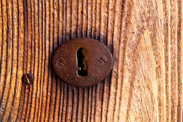 Ibiza geleneksel paslı demiri anahtar deliği — Stok fotoğraf