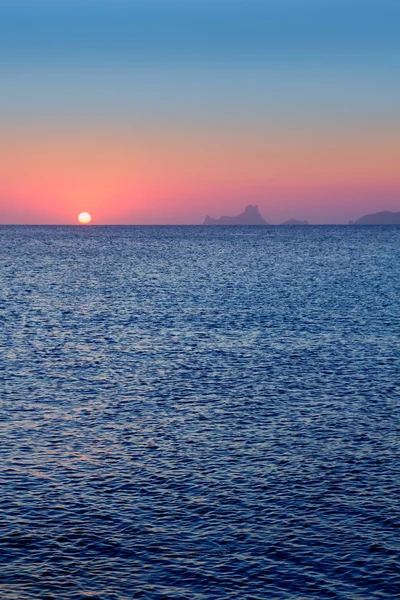 Ibiza sunset from Formentera with Es Vedra — Stock Photo, Image