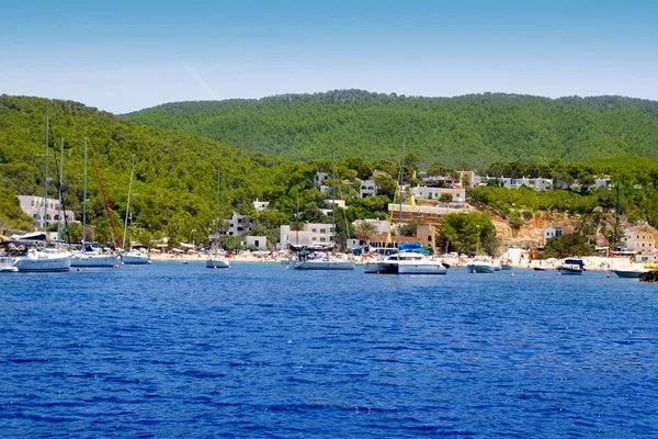 stock image Cala Vadella beach in Ibiza on Balearic Islands