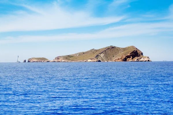 Ibiza esparto Insel im blauen Mittelmeer — Stockfoto