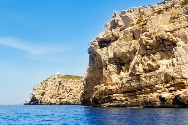 Ibiza Sa Conillera Faro dell'isola di Conejera — Foto Stock