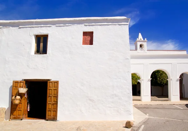 Ibiza San Miguel de Balansat chiesa bianca — Foto Stock