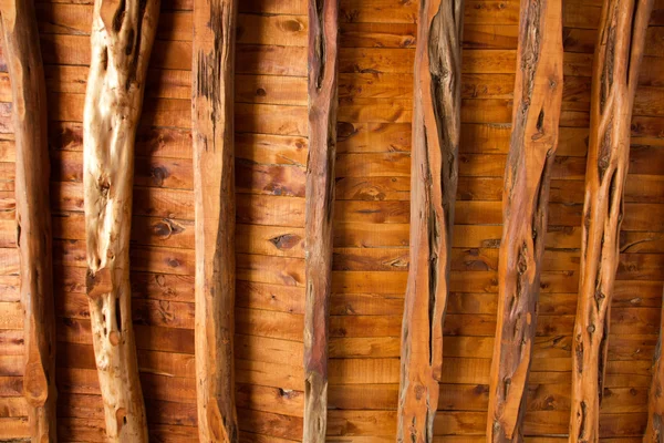 伊维萨岛木屋顶和梁体系结构 — 图库照片